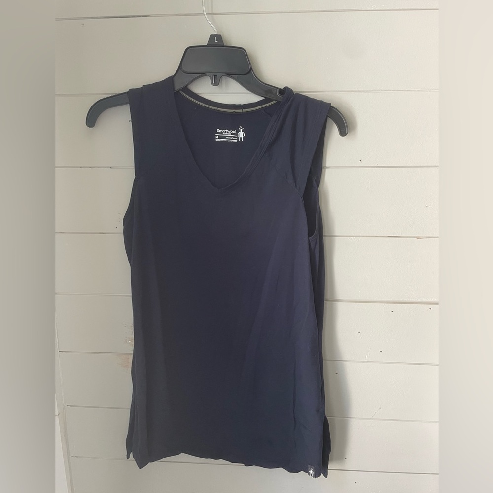 Smartwool Tank / Cap Sleeves Shirt, Navy Blue, Size Medium